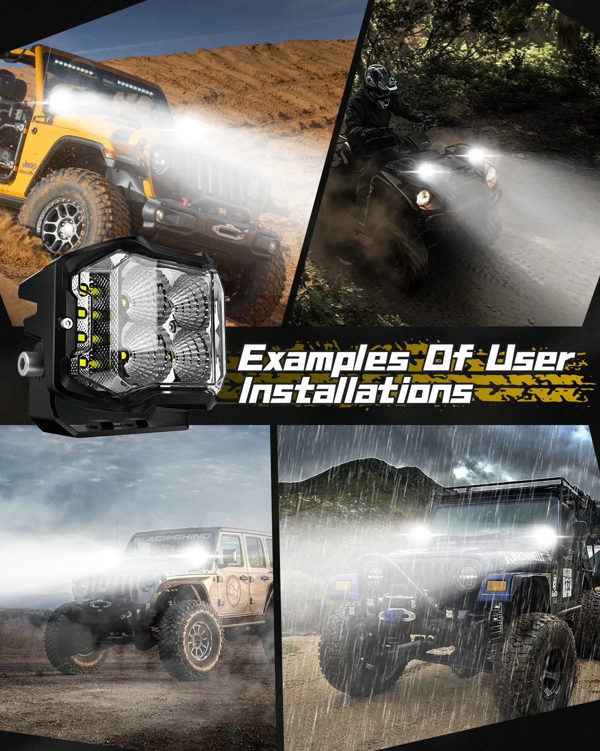Rock Series | 4-inch LED Pod Flood Lights with Side Lights