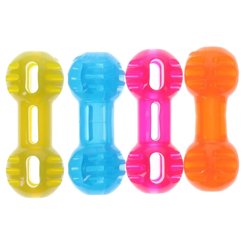 Scream Xtreme Treat Dumbbell Dog Toy Green Extra Large