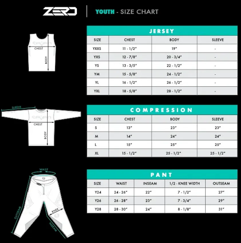 Seven MX Zero Youth Compression Jersey (Coral | Size: YM)