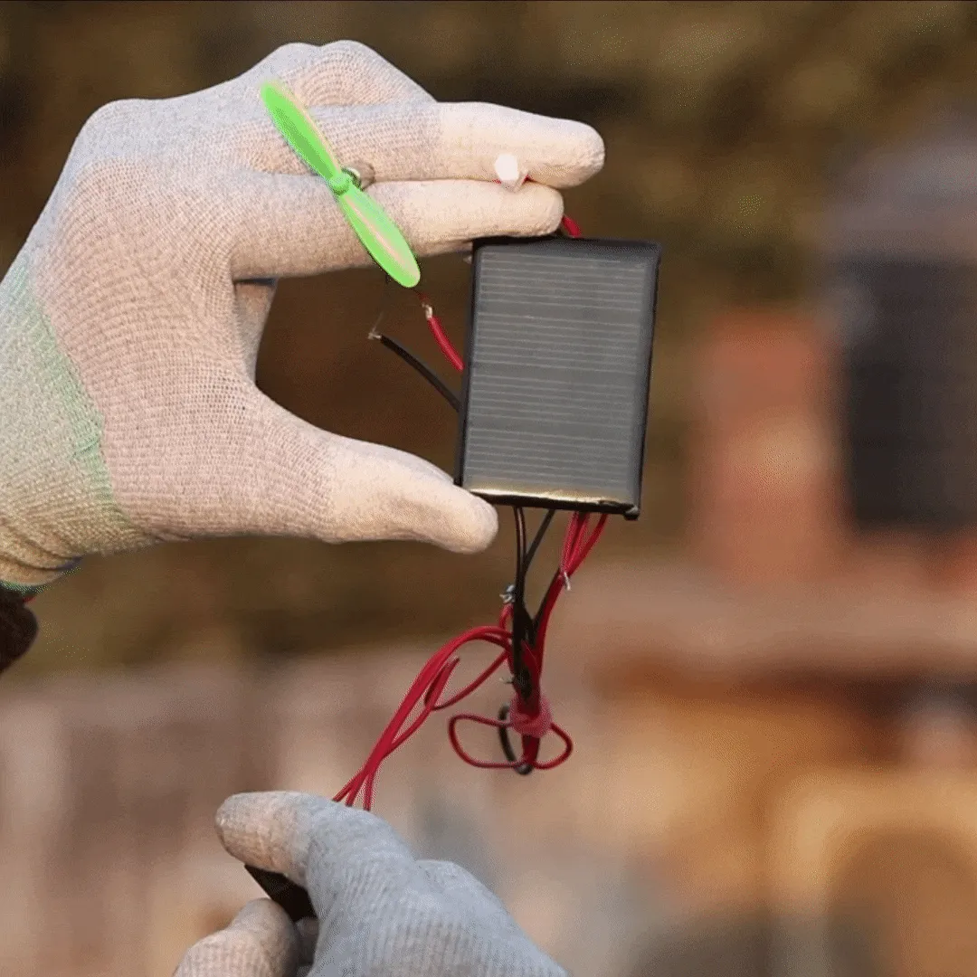 Solar Energy Powered DIY Mini Fan   LED Experiment Kit