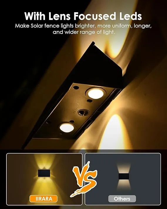 Solar Fence Lights,  Solar Powered Warm White & RGB, Up & Down Solar Wall Lights