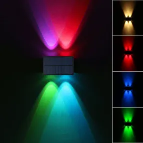 Solar Fence Lights,  Solar Powered Warm White & RGB, Up & Down Solar Wall Lights