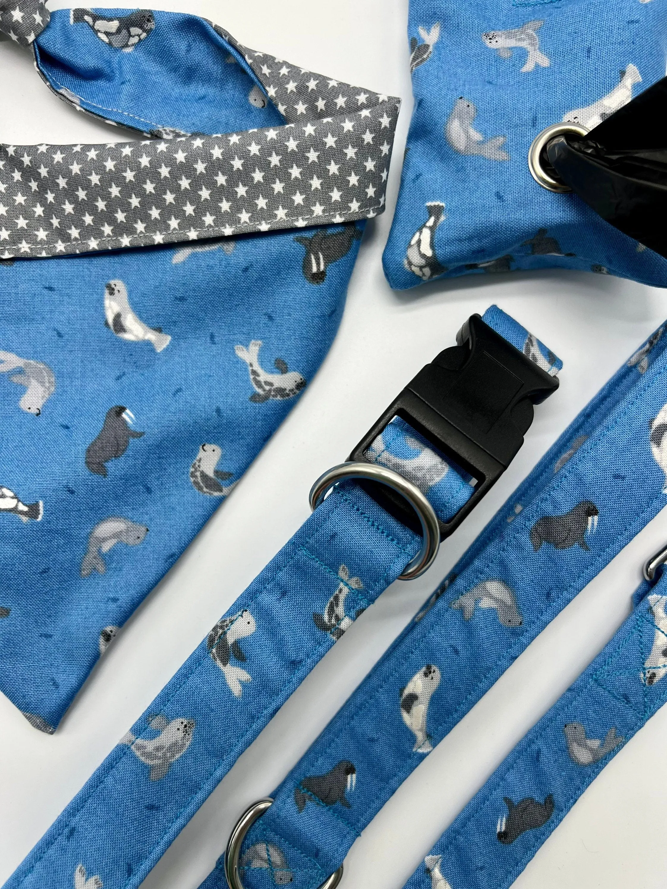 St Ives Seal print handmade dog poo bag dispenser