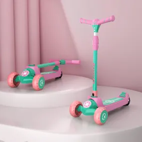 StarAndDaisy Kids Scooter 3-14 Years Girls & Boys / 3 Wheel Led Light Kick Skate Scooter for Kids with 5 Gear Height Adjustment, Upto 100Kg Weight Support Chassis, One Click Easy Fold.