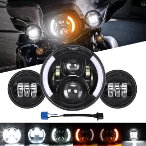 SUPAREE 7 inch LED Motorcycle Headlight with 4.5 inch Fog Light