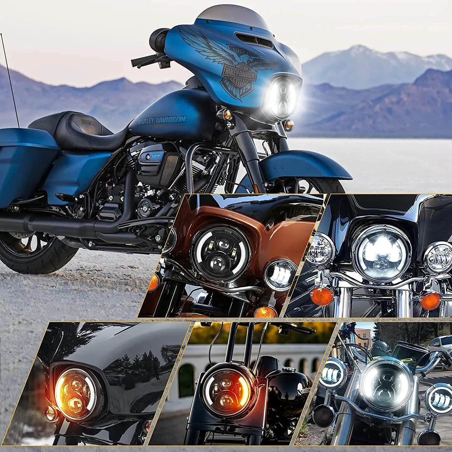 SUPAREE 7 inch LED Motorcycle Headlight with 4.5 inch Fog Light