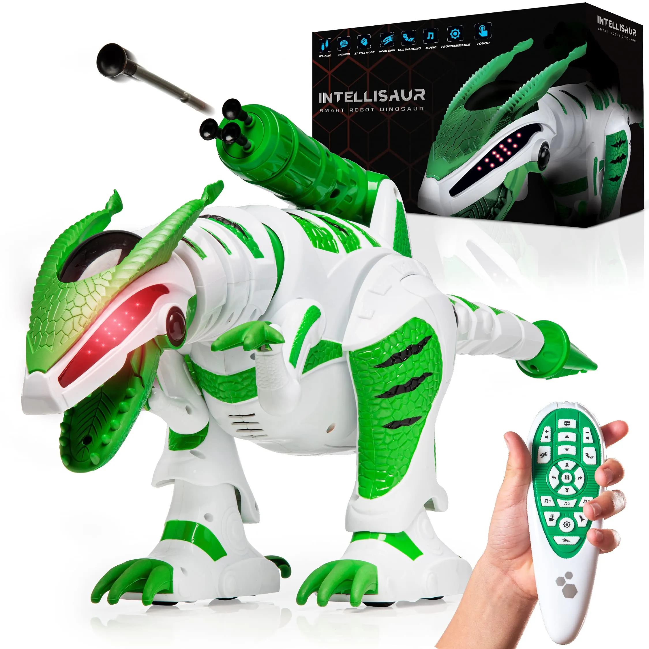 The DinoRover is Your Ultimate Interactive T-Rex Pal! - Remote Control Robot Dinosaur for Kids with Roaring Fun!
