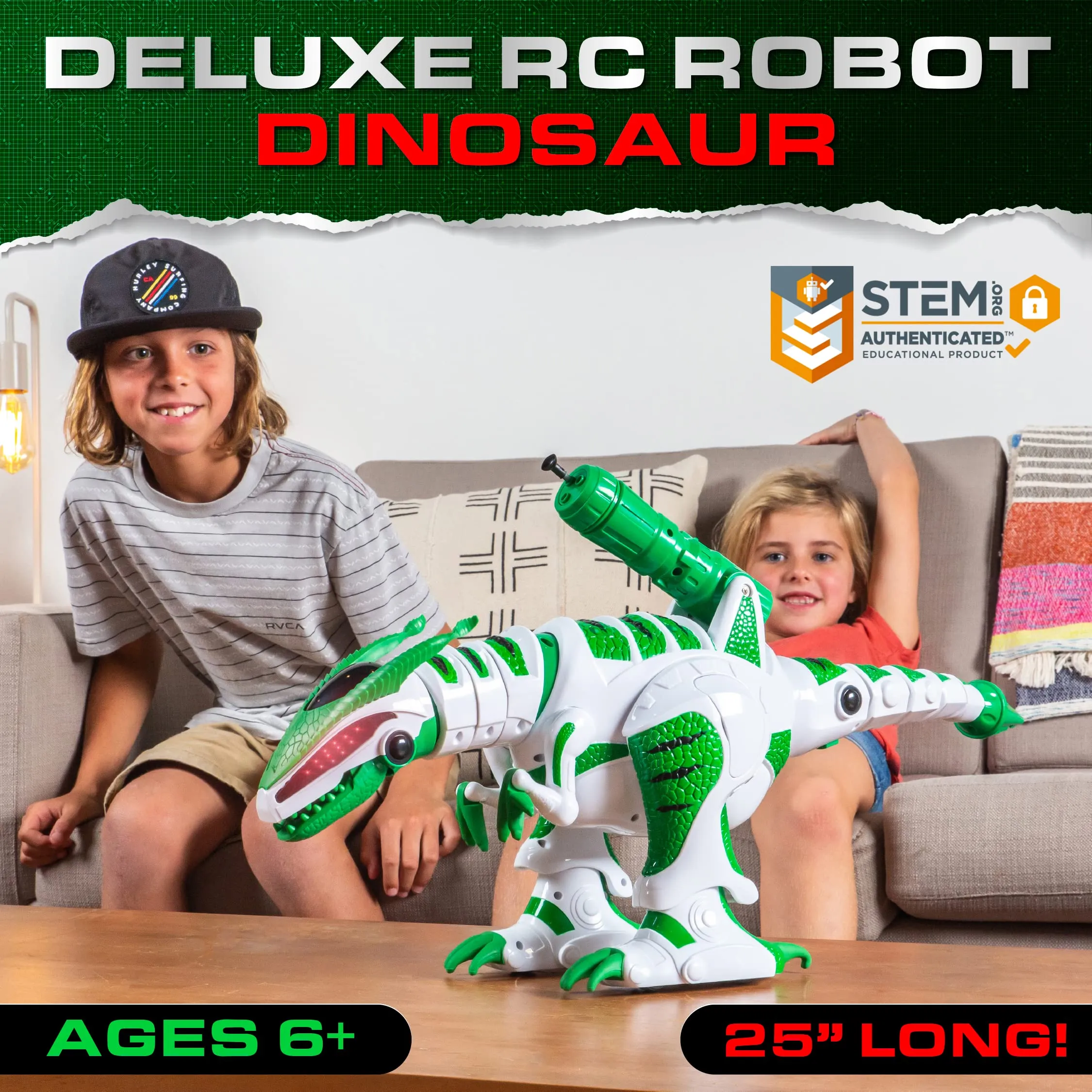 The DinoRover is Your Ultimate Interactive T-Rex Pal! - Remote Control Robot Dinosaur for Kids with Roaring Fun!