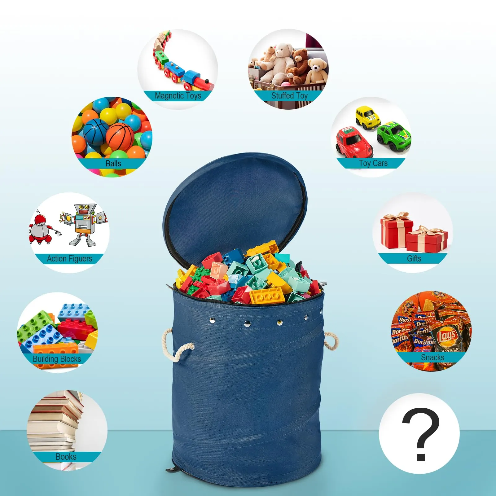 Toy Storage Basket with Play Mat for Kids