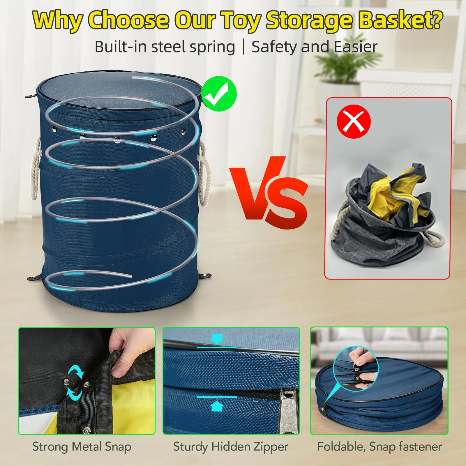Toy Storage Basket with Play Mat for Kids