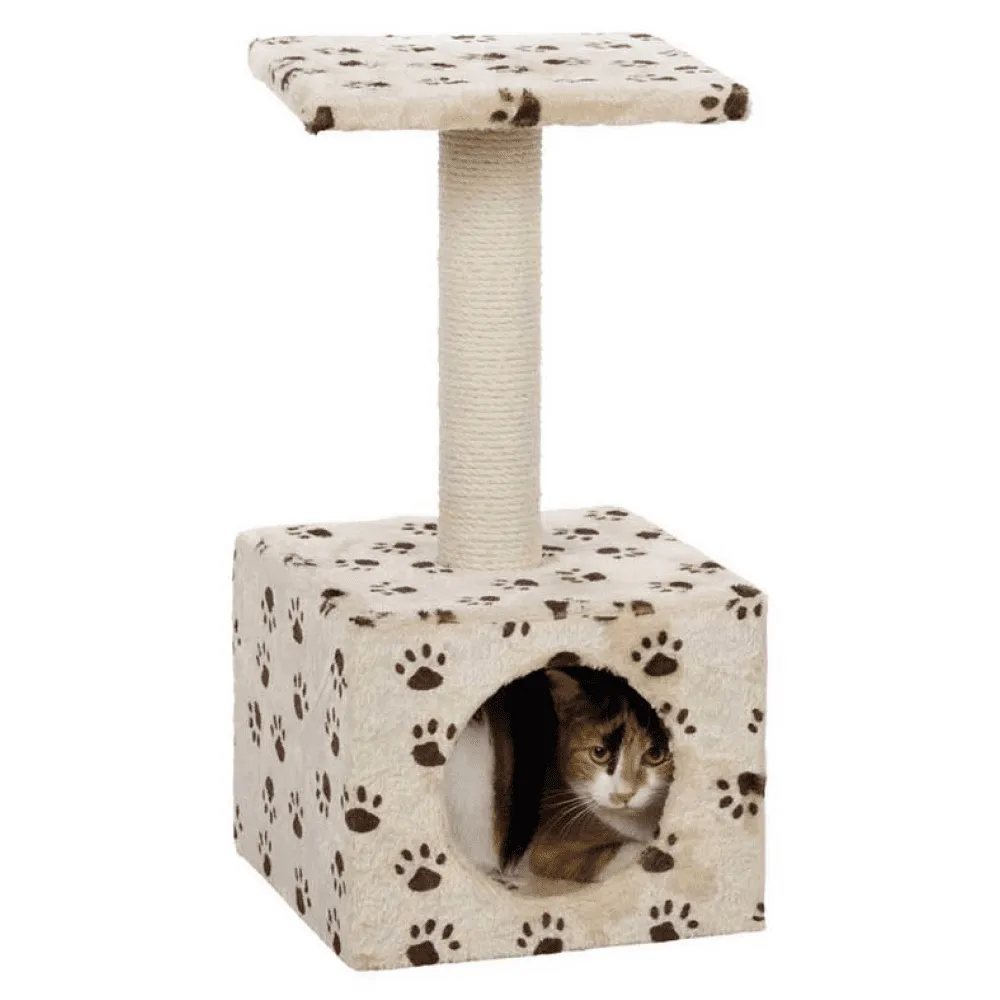 Trixie Junior Zamora Scratching Post with Paw Print Toy for Cats (Beige)