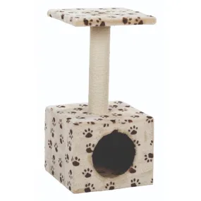 Trixie Junior Zamora Scratching Post with Paw Print Toy for Cats (Beige)