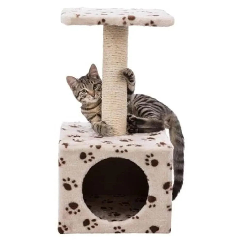 Trixie Junior Zamora Scratching Post with Paw Print Toy for Cats (Beige)