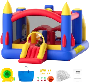 Vevor Inflatable Bounce House 160" x 94" x 96" Outdoor Playhouse Trampoline for Kid Ages 3-8 Years New