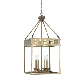 William 4-Light Foyer in Warm Brass