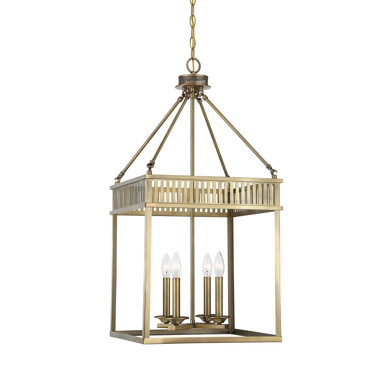 William 4-Light Foyer in Warm Brass