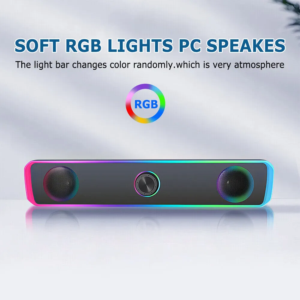Wired USB Powered/Bluetooth 5.0 Computer Stereo Laptop Speakers for Desktop PC