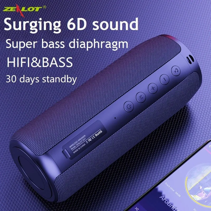 Wireless Bluetooth Speaker Stereo Portable Column with Fm Radio