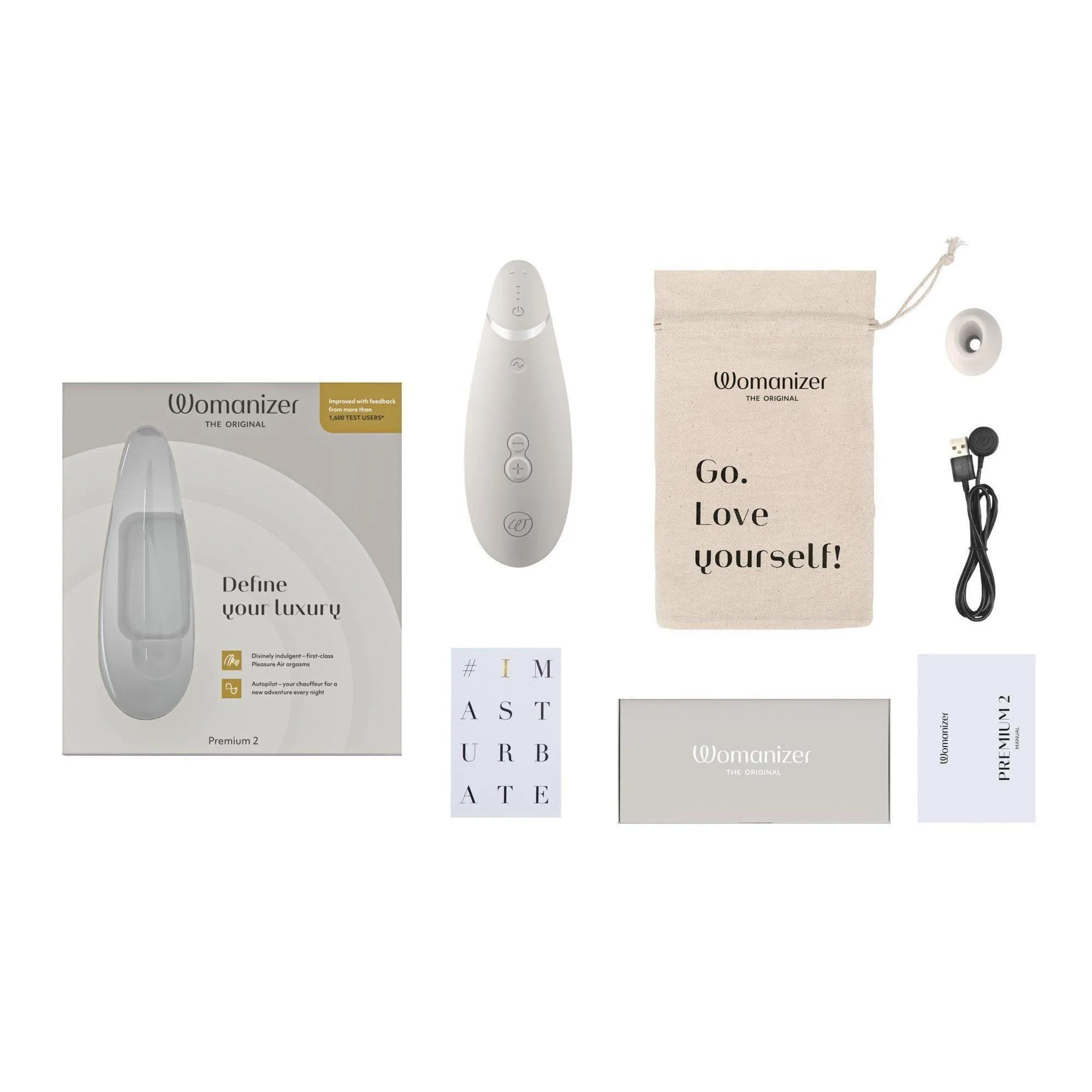 Womanizer Premium 2 Rechargeable 14 Level Clitoral Stimulator with Autopilot