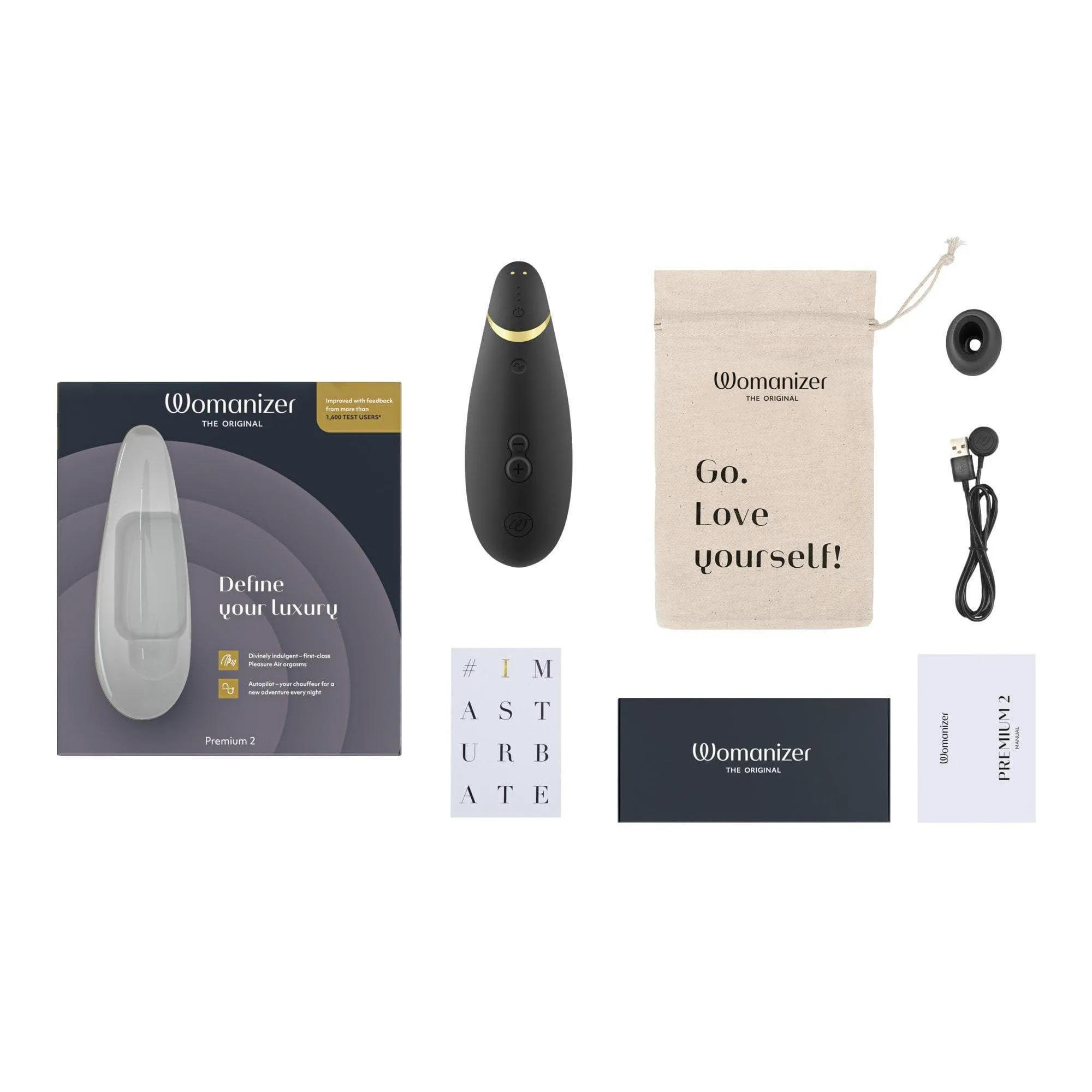 Womanizer Premium 2 Rechargeable 14 Level Clitoral Stimulator with Autopilot