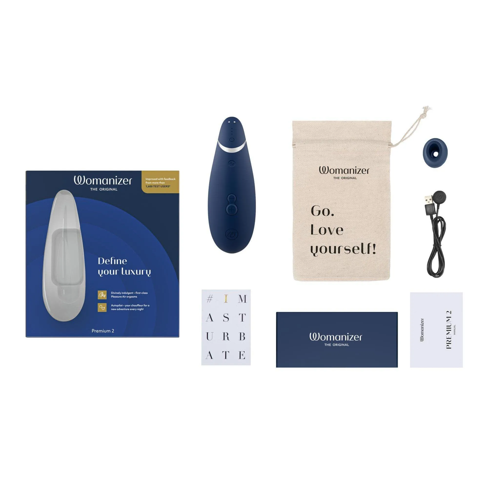 Womanizer Premium 2 Rechargeable 14 Level Clitoral Stimulator with Autopilot