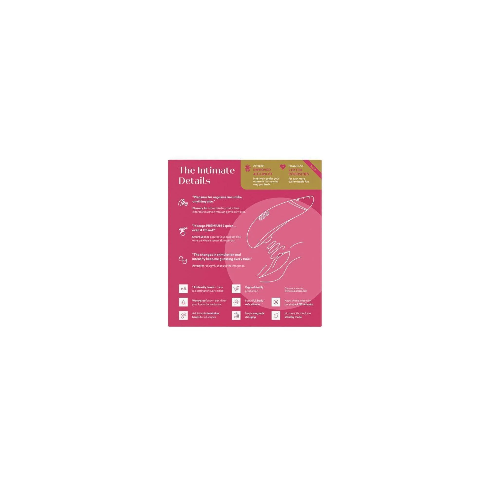 Womanizer Premium 2 Rechargeable 14 Level Clitoral Stimulator with Autopilot