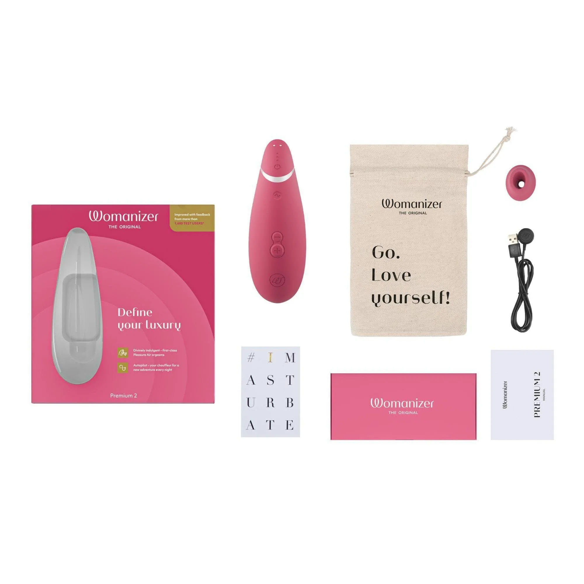Womanizer Premium 2 Rechargeable 14 Level Clitoral Stimulator with Autopilot