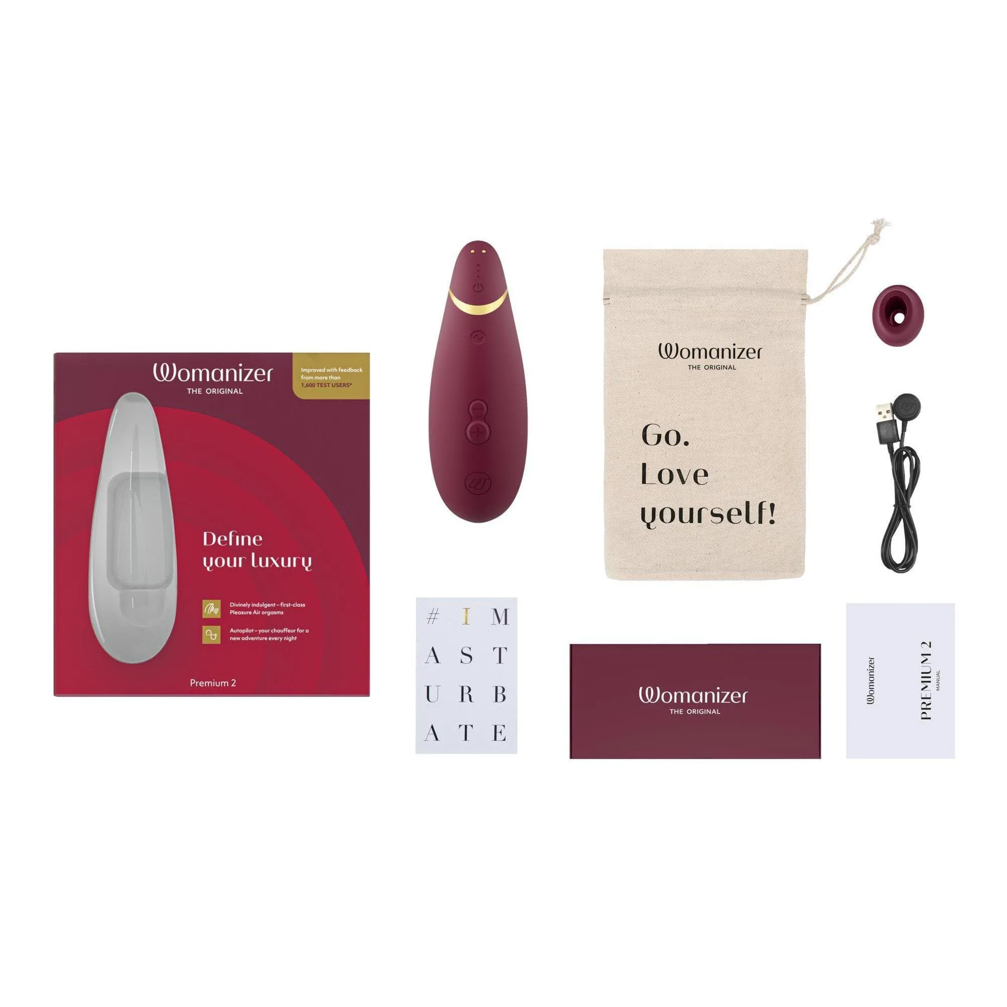 Womanizer Premium 2 Rechargeable 14 Level Clitoral Stimulator with Autopilot