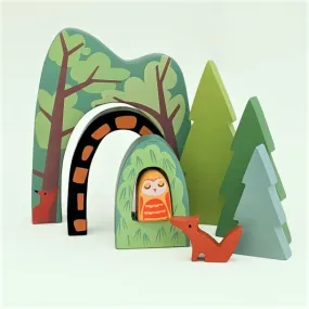 Woodland Stacking Train Tunnels & Fir Tree Playset