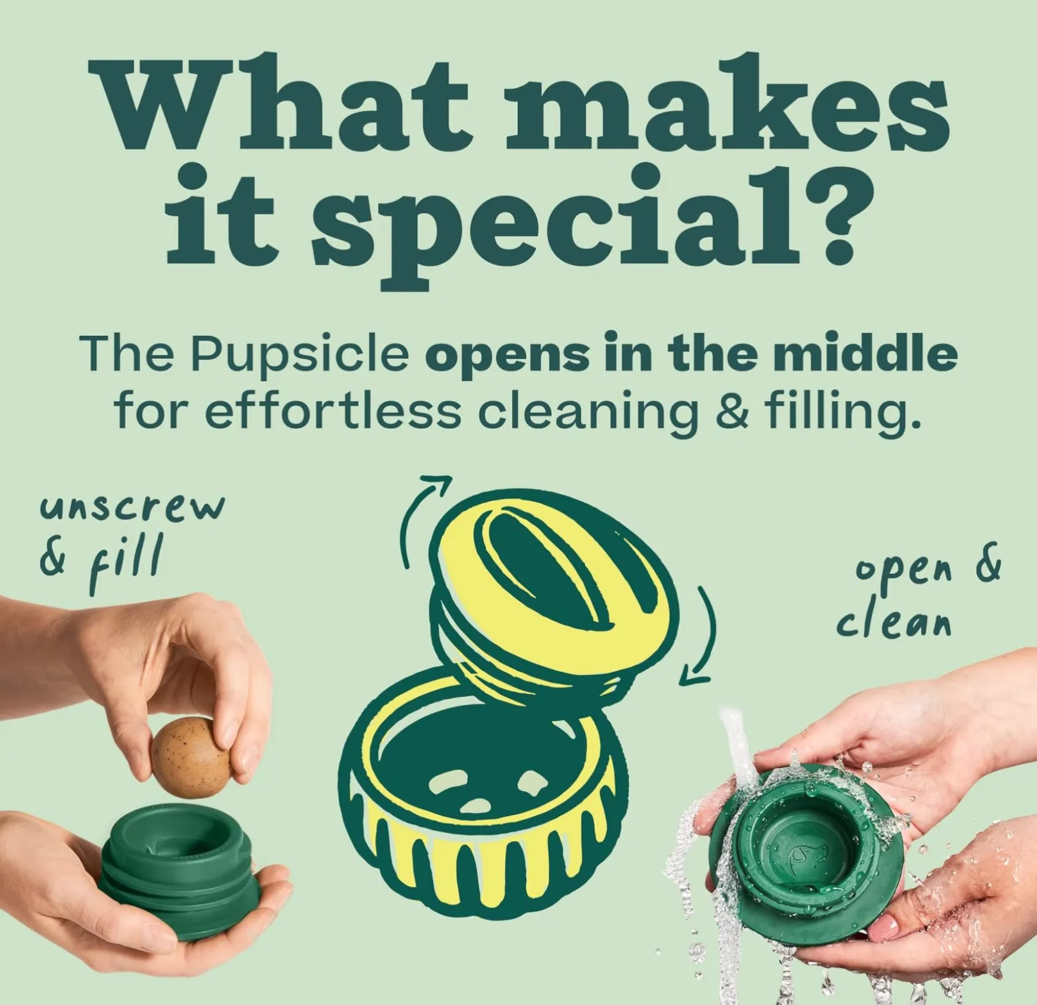 Woof "The Pupsicle" Lickable Treat Dispenser Toy - Large Dog