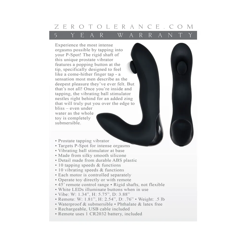 Zero Tolerance Tap It Remote-Controlled Tapping Vibrating Prostate Massager Black
